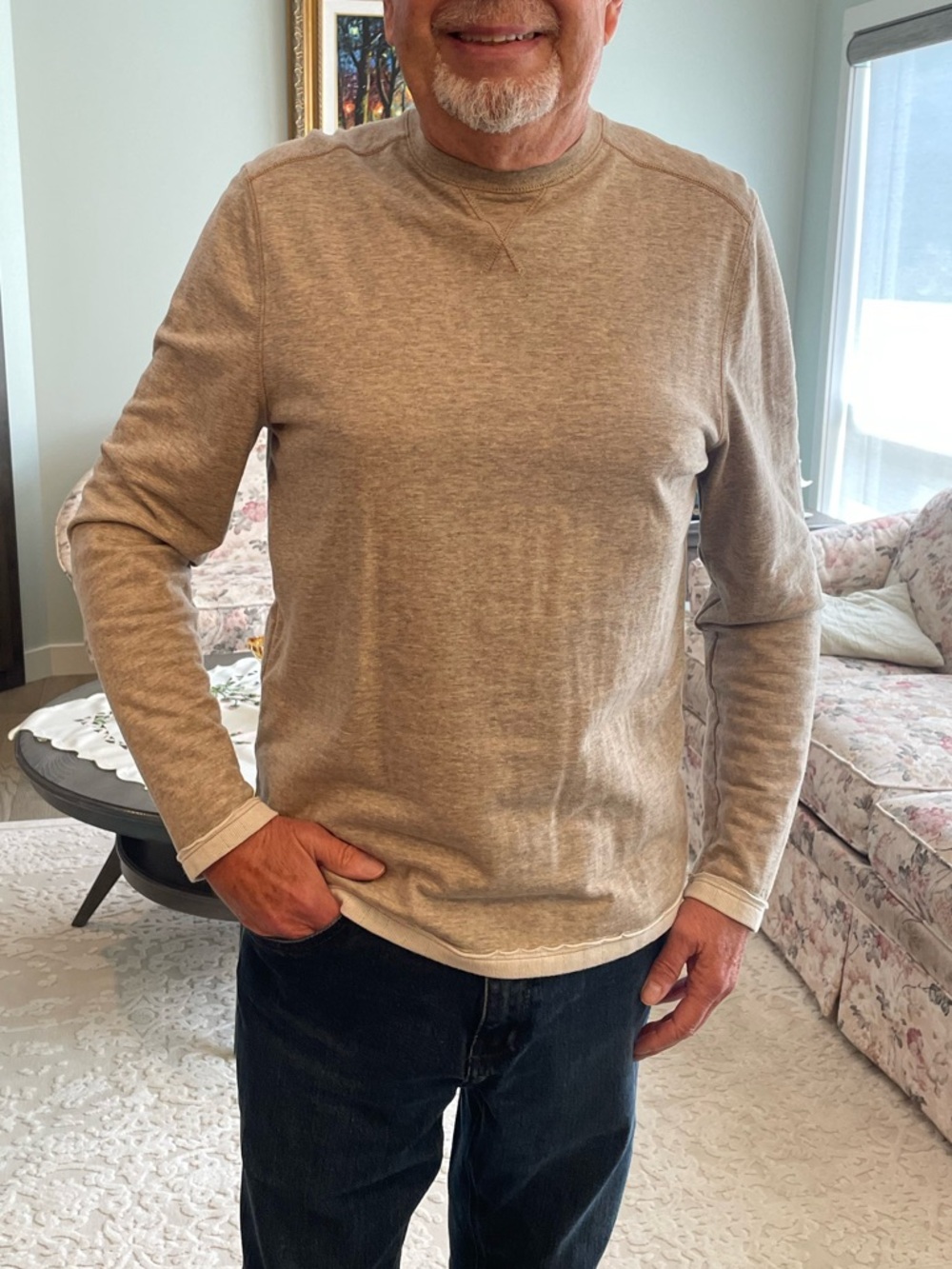 1826 Men's Heather Tan Crewneck Sweater